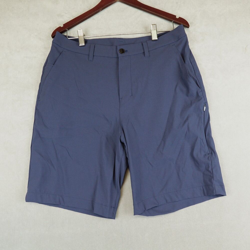 Lululemon ABC Classic Fit Shorts 9" Mens 33 Blue Performance Golf UPF 40+